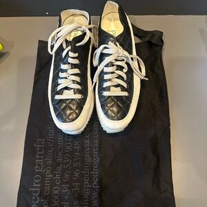 Pedro Garcia Quilted Black and White Sneakers